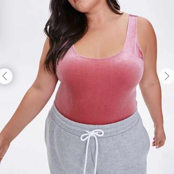 Forever 21 Tops - Pink velvet bodysuit